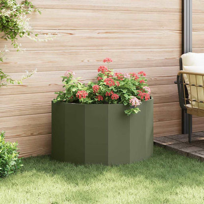 vidaXL Planter Olive Green 90 x 45 x 50 cm Steel