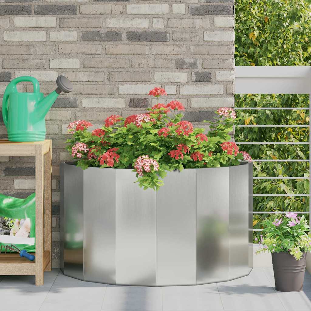 vidaXL Planter Silver 90 x 45 x 50 cm Galvanised Steel