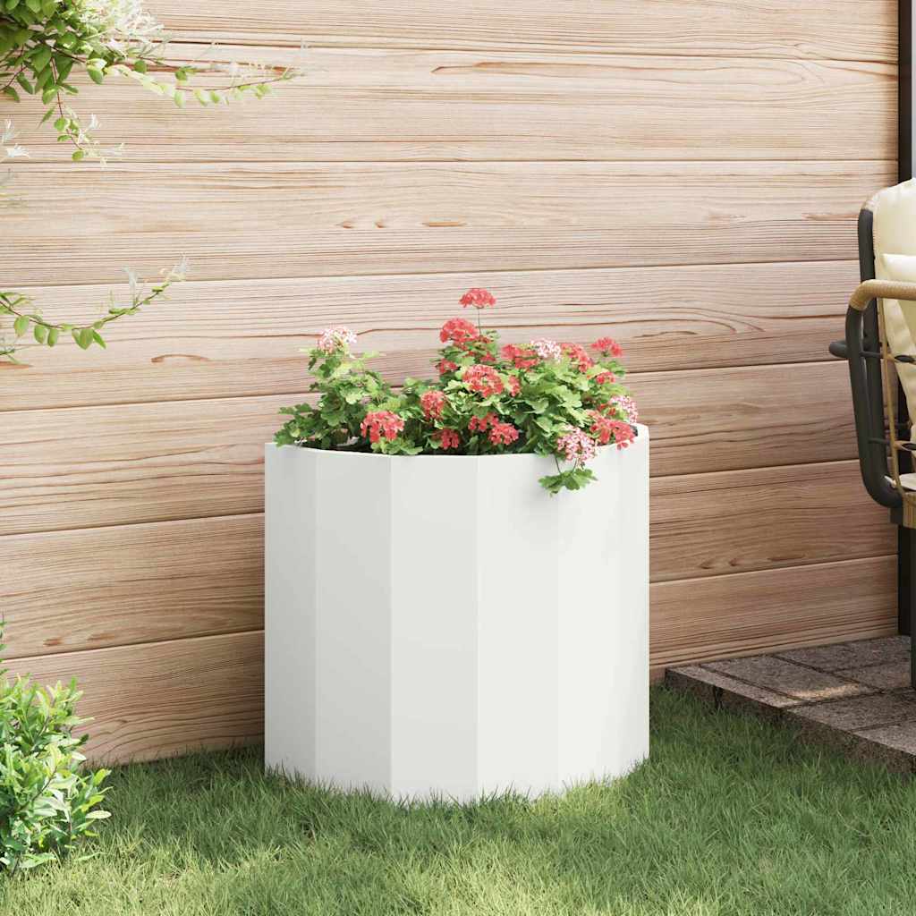 vidaXL Planter White 60 x 30 x 50 cm Steel
