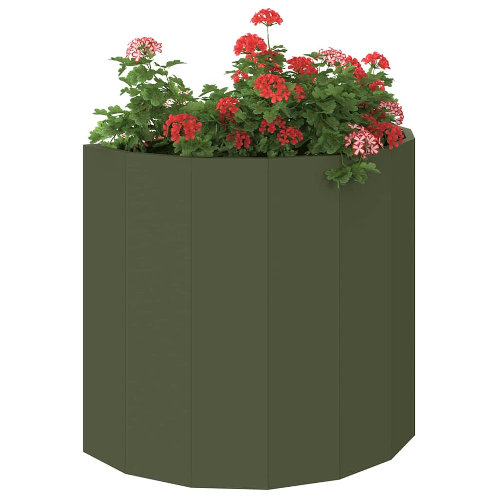 vidaXL Planter Olive Green 60 x 30 x 50 cm Steel