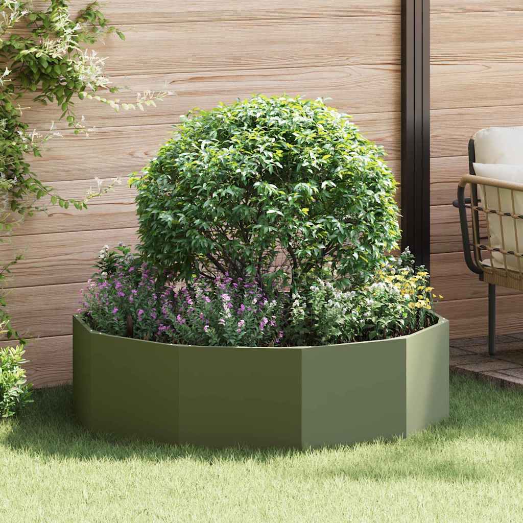 vidaXL Planter Olive Green 120 x 120 x 35 cm Steel