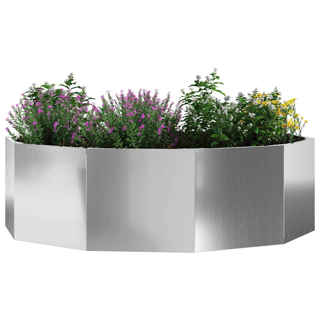 vidaXL Planter Silver 120 x 120 x 35 cm Galvanised Steel