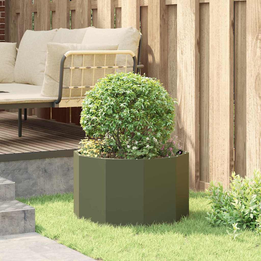 vidaXL Planter Olive Green 60 x 60 x 35 cm Steel