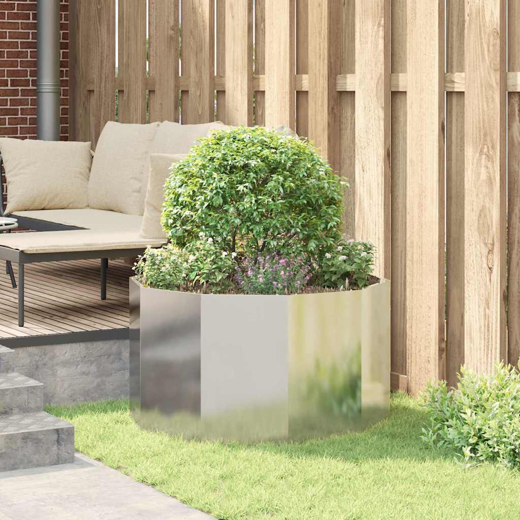 vidaXL Planter Silver 90 x 90 x 50 cm Galvanised Steel