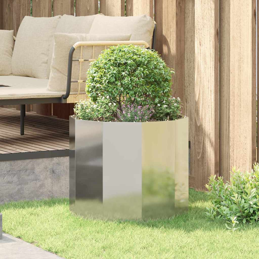 vidaXL Planter Silver 60 x 60 x 50 cm Galvanised Steel