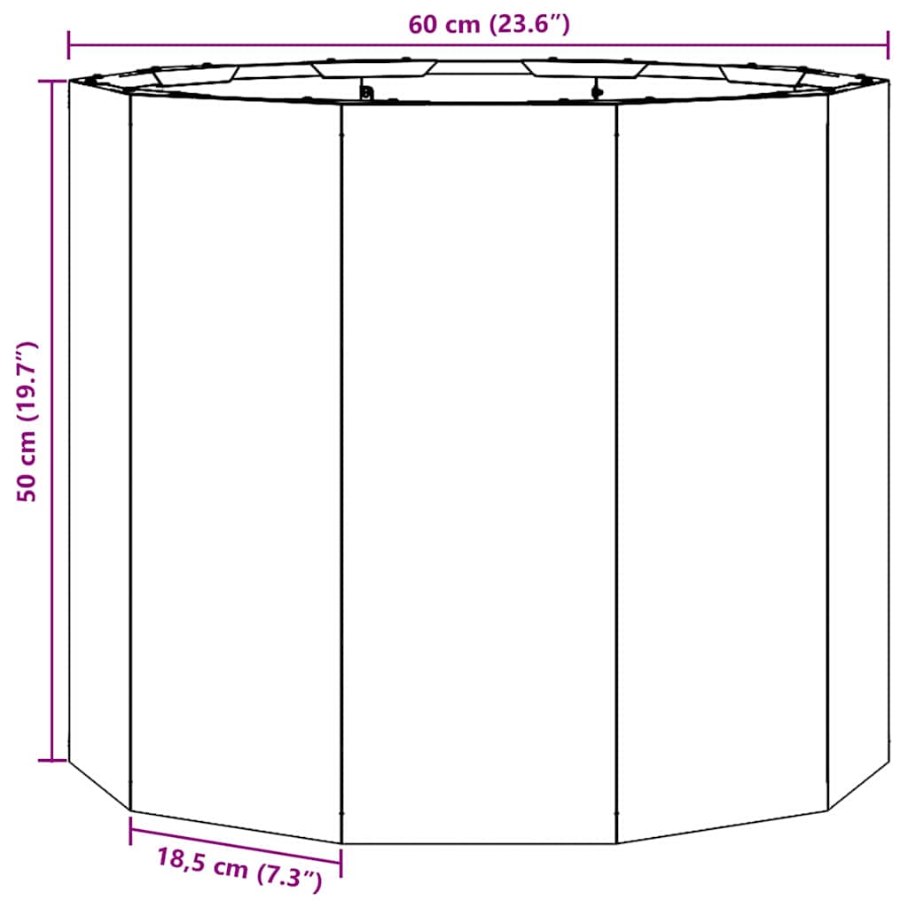 vidaXL Planter Rusty 60 x 60 x 50 cm Weathering Steel