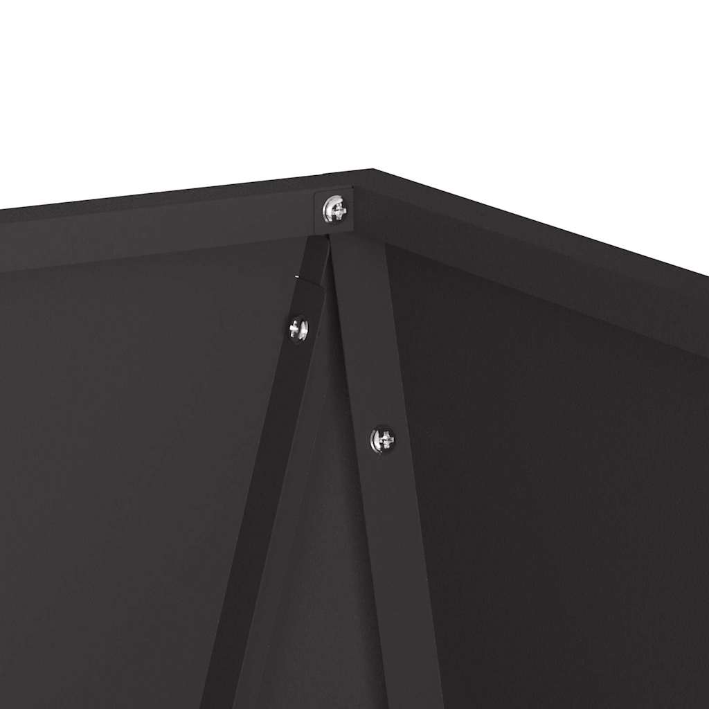 vidaXL Planter 2 pcs Black 30 x 30 x 75 cm Steel