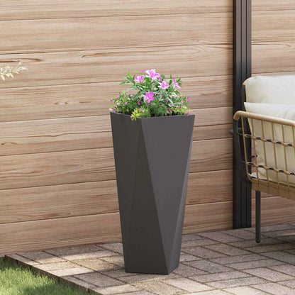 vidaXL Planter 2 pcs Black 30 x 30 x 75 cm Steel