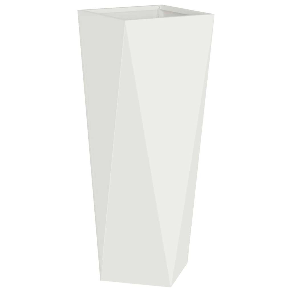 vidaXL Planter 2 pcs White 30 x 30 x 75 cm Steel