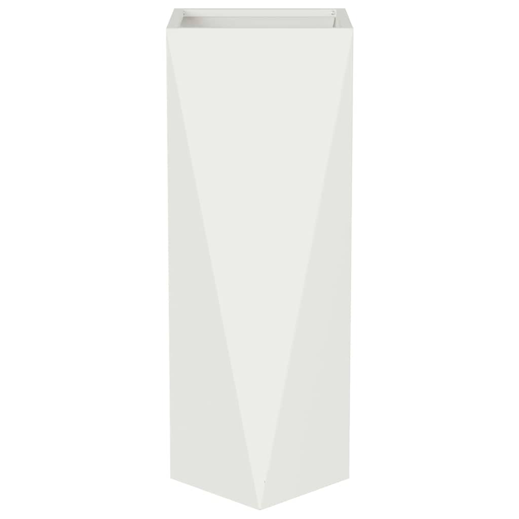 vidaXL Planter 2 pcs White 30 x 30 x 75 cm Steel