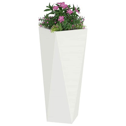 vidaXL Planter 2 pcs White 30 x 30 x 75 cm Steel