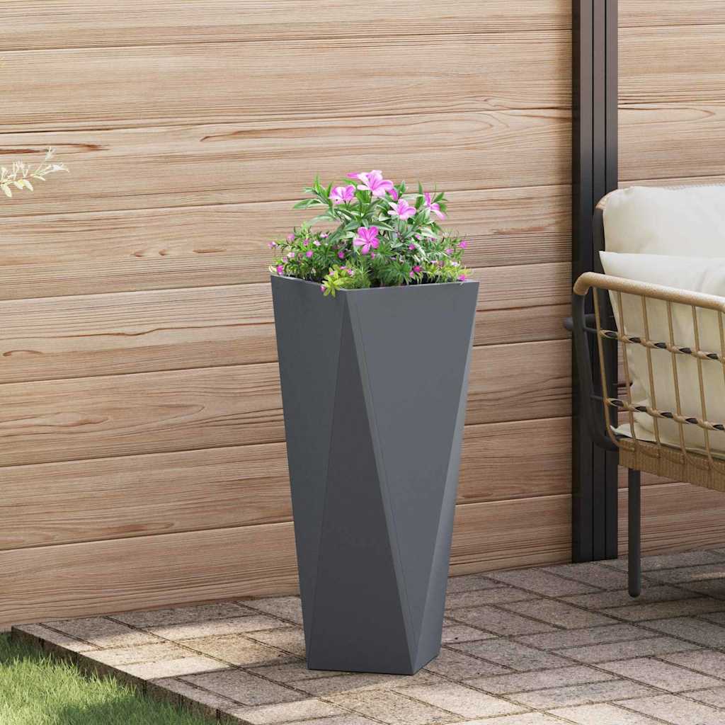 vidaXL Planter 2 pcs Anthracite 30 x 30 x 75 cm Steel