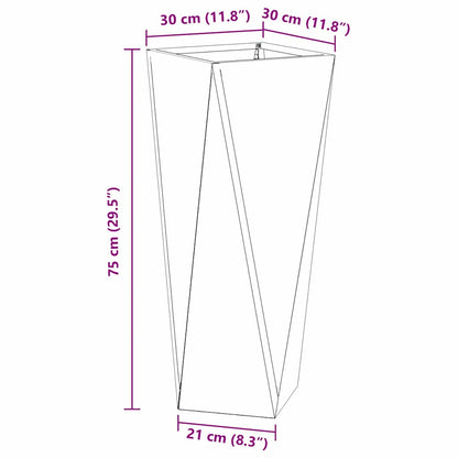 vidaXL Planter 2 pcs Silver 30 x 30 x 75 cm Stainless Steel
