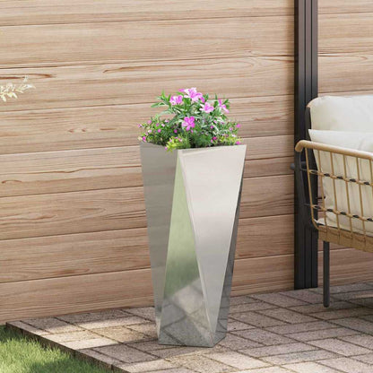 vidaXL Planter 2 pcs Silver 30 x 30 x 75 cm Galvanised Steel