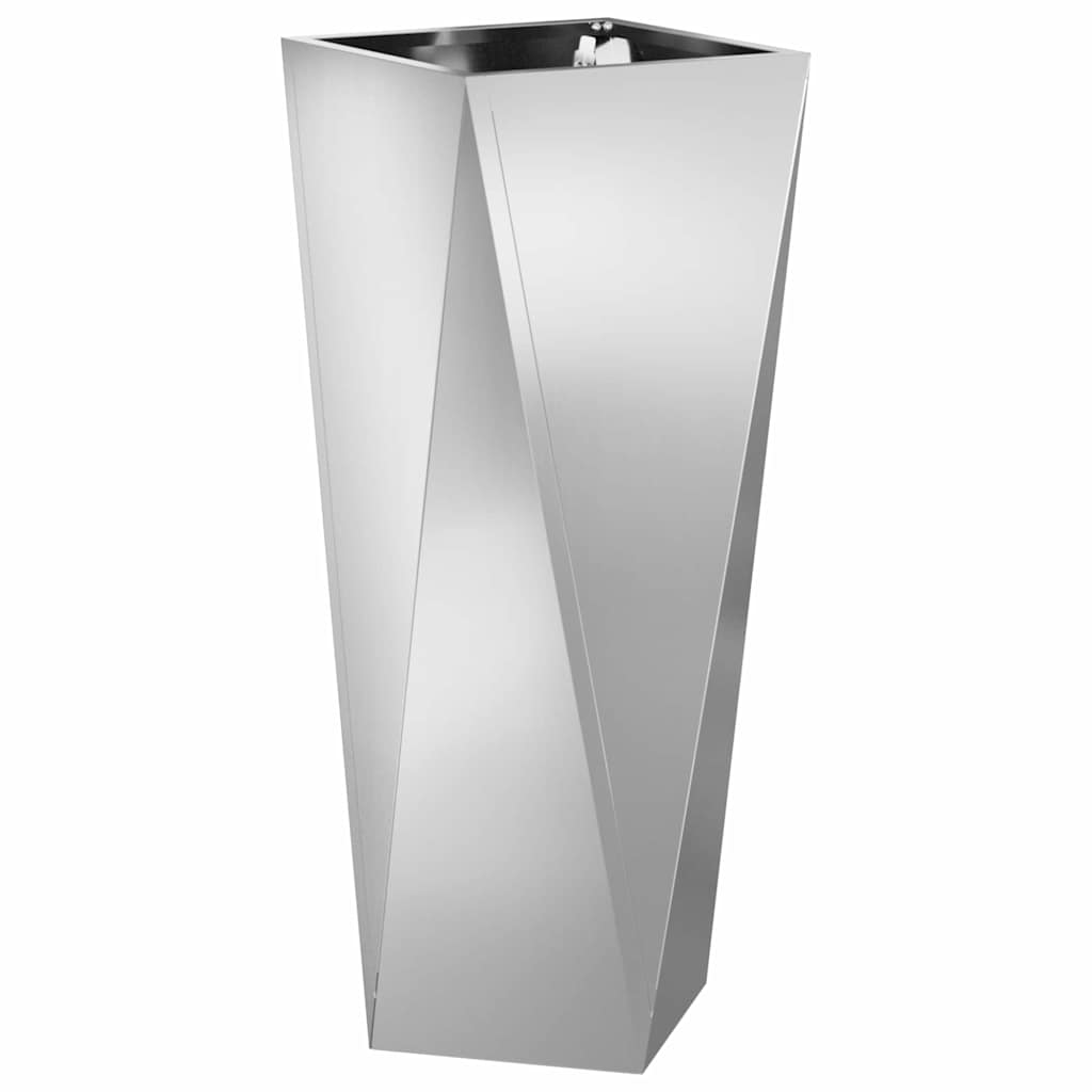 vidaXL Planter 2 pcs Silver 30 x 30 x 75 cm Galvanised Steel