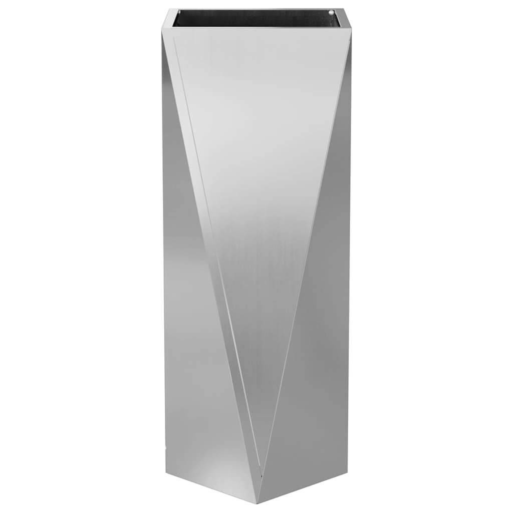 vidaXL Planter 2 pcs Silver 30 x 30 x 75 cm Galvanised Steel