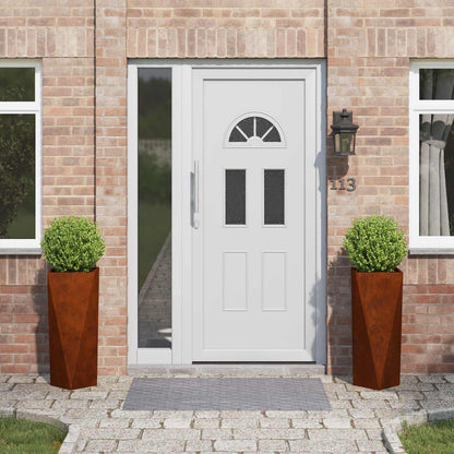 vidaXL Planter 2 pcs Rusty 30 x 30 x 75 cm Weathering Steel
