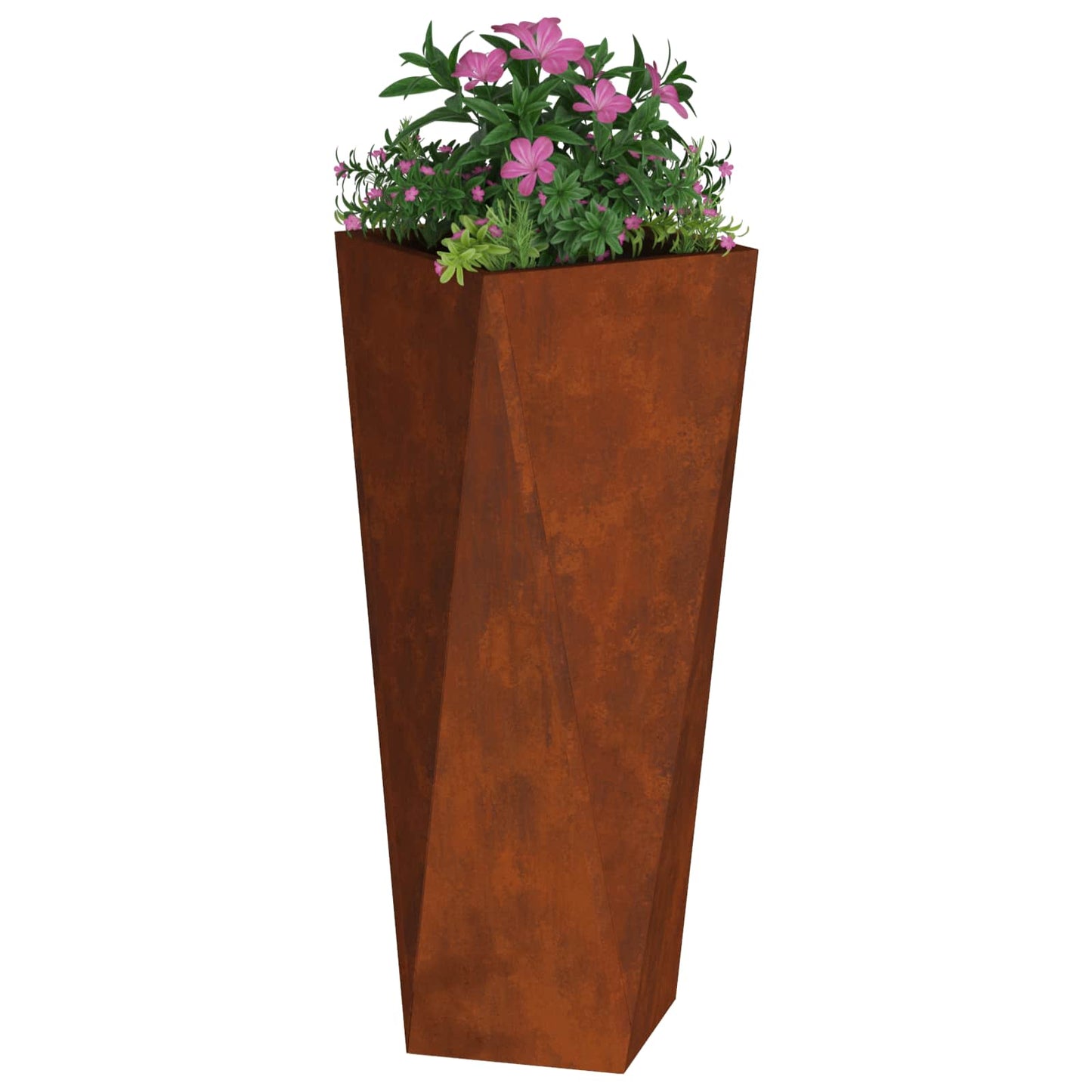 vidaXL Planter 2 pcs Rusty 30 x 30 x 75 cm Weathering Steel