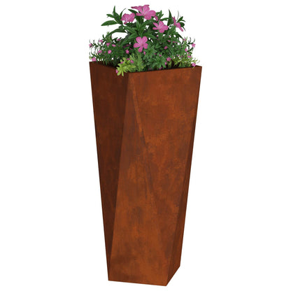 vidaXL Planter 2 pcs Rusty 30 x 30 x 75 cm Weathering Steel