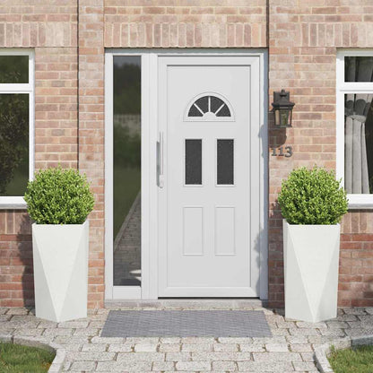 vidaXL Planter 2 pcs White 40 x 40 x 75 cm Steel