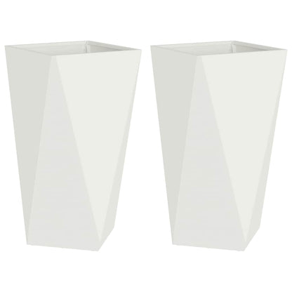 vidaXL Planter 2 pcs White 40 x 40 x 75 cm Steel