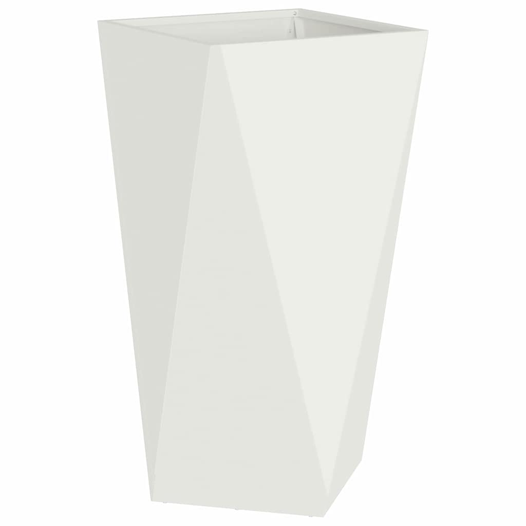 vidaXL Planter 2 pcs White 40 x 40 x 75 cm Steel