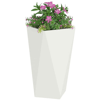 vidaXL Planter 2 pcs White 40 x 40 x 75 cm Steel