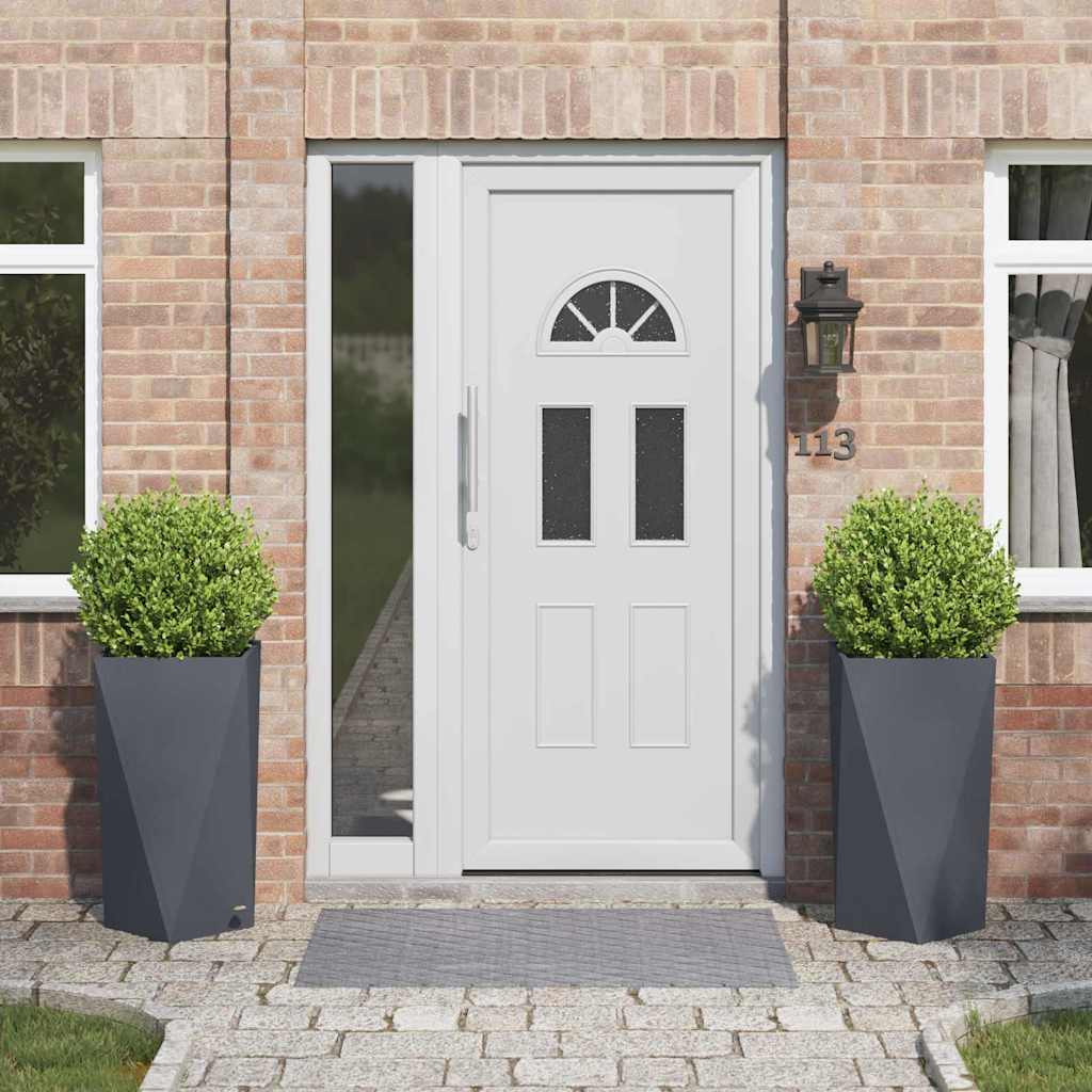 vidaXL Planter 2 pcs Anthracite 40 x 40 x 75 cm Steel