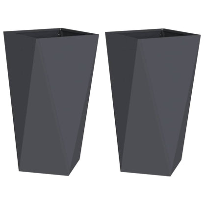 vidaXL Planter 2 pcs Anthracite 40 x 40 x 75 cm Steel