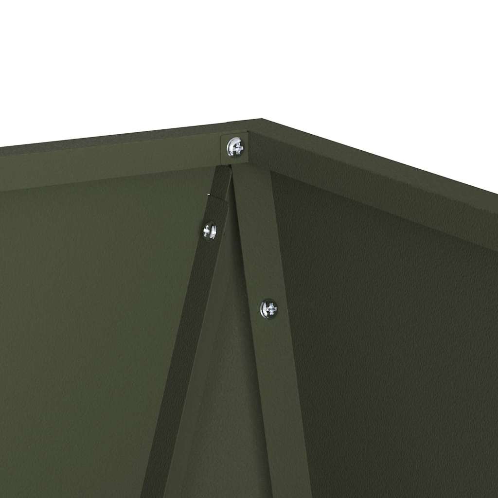 vidaXL Planter 2 pcs Olive Green 40 x 40 x 75 cm Steel