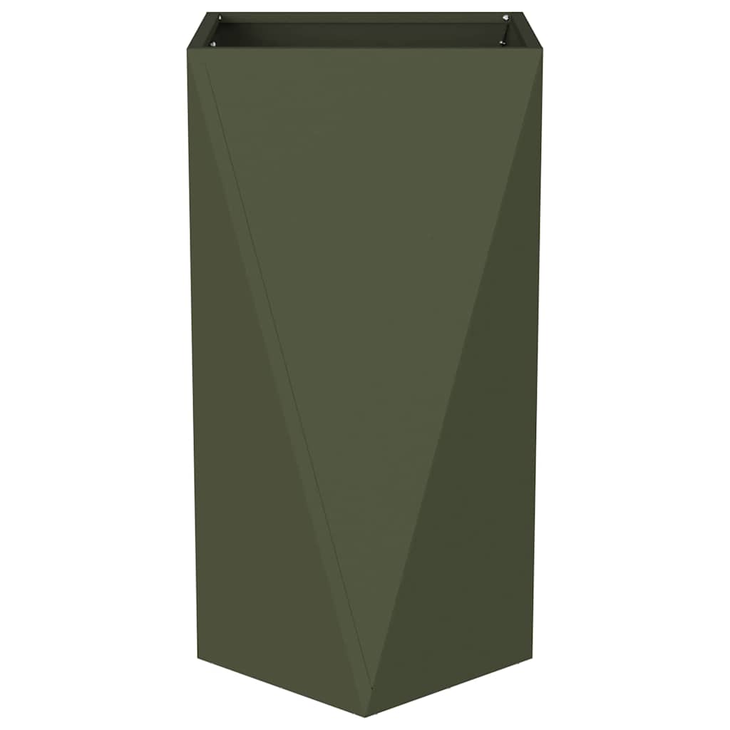 vidaXL Planter 2 pcs Olive Green 40 x 40 x 75 cm Steel