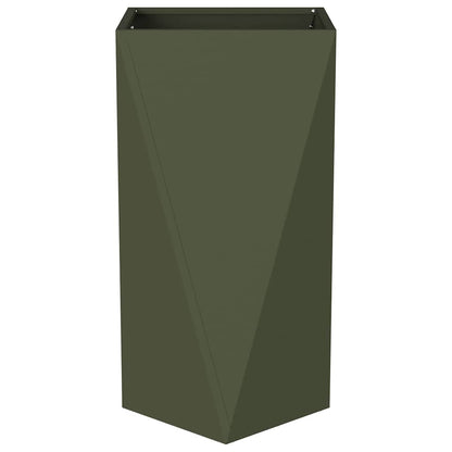 vidaXL Planter 2 pcs Olive Green 40 x 40 x 75 cm Steel