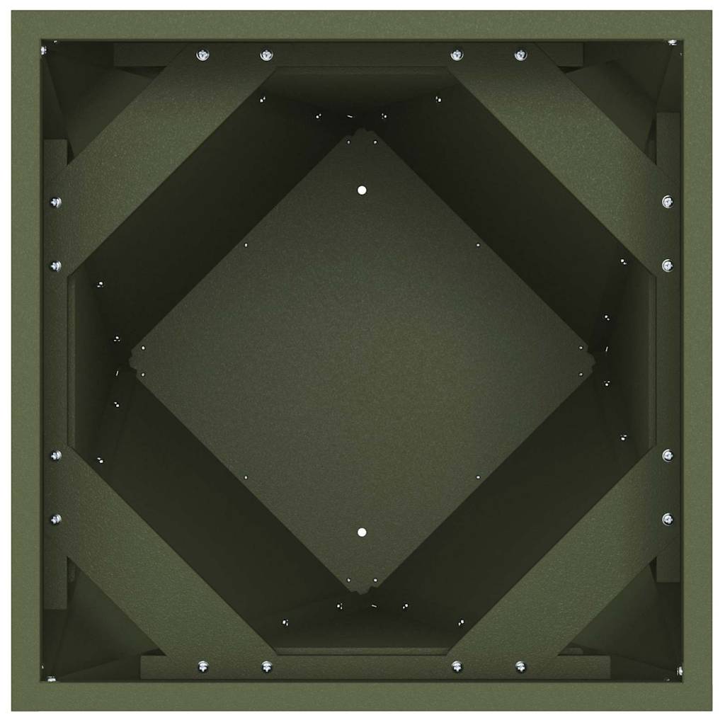 vidaXL Planter 2 pcs Olive Green 40 x 40 x 75 cm Steel