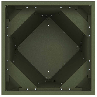 vidaXL Planter 2 pcs Olive Green 40 x 40 x 75 cm Steel
