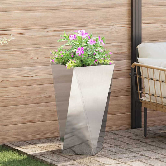 vidaXL Planter Silver 40 x 40 x 75 cm Stainless Steel