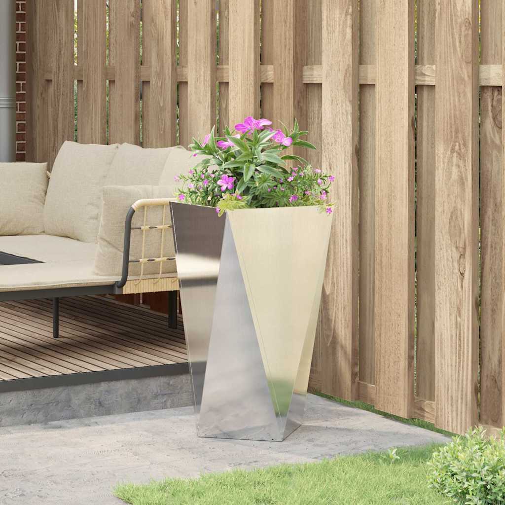 vidaXL Planter Silver 40 x 40 x 75 cm Stainless Steel