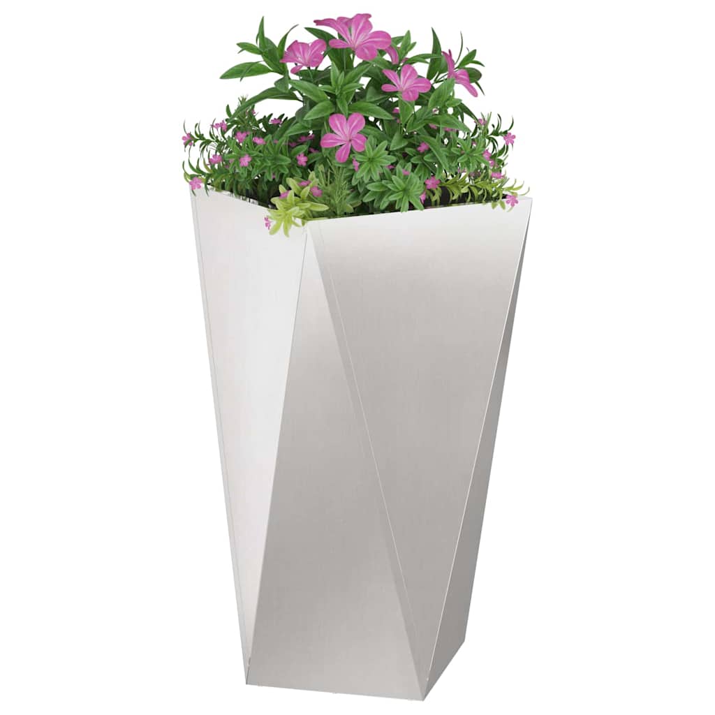 vidaXL Planter Silver 40 x 40 x 75 cm Stainless Steel