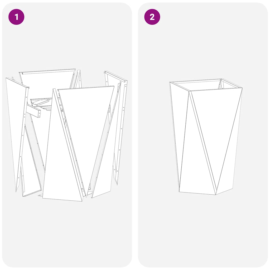 vidaXL Planter 2 pcs Silver 40 x 40 x 75 cm Stainless Steel