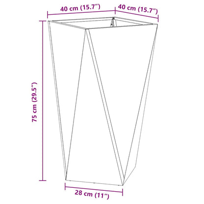 vidaXL Planter Silver 40 x 40 x 75 cm Galvanised Steel