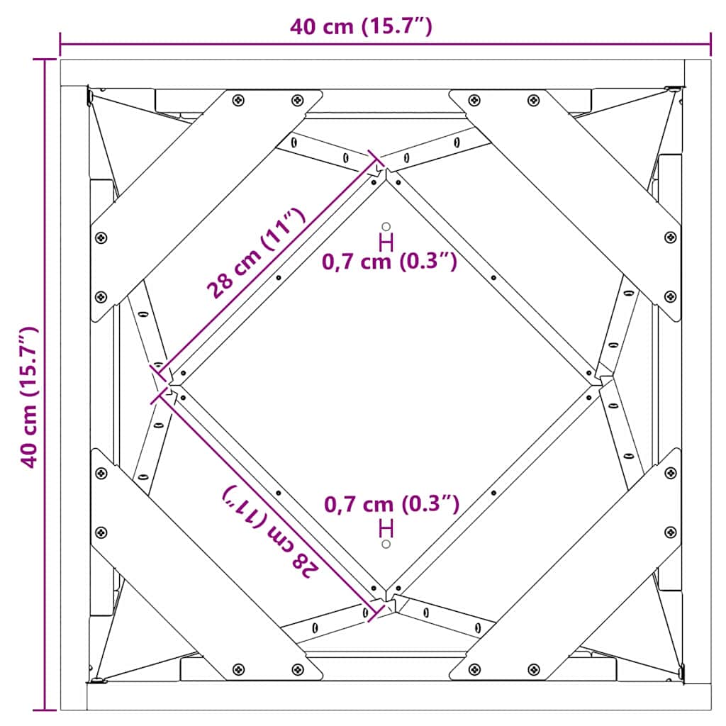 vidaXL Planter Silver 40 x 40 x 75 cm Galvanised Steel