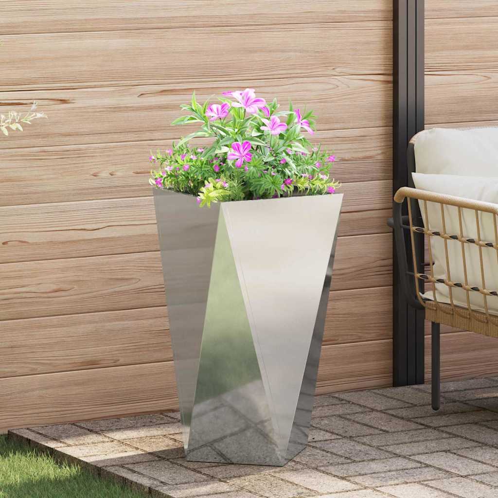 vidaXL Planter 2 pcs Silver 40 x 40 x 75 cm Galvanised Steel