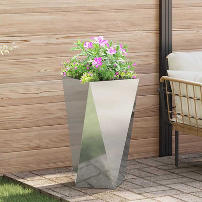 vidaXL Planter 2 pcs Silver 40 x 40 x 75 cm Galvanised Steel