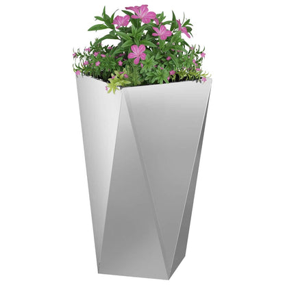 vidaXL Planter 2 pcs Silver 40 x 40 x 75 cm Galvanised Steel