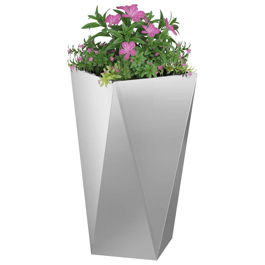 vidaXL Planter 2 pcs Silver 40 x 40 x 75 cm Galvanised Steel