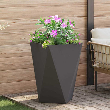 vidaXL Planter 2 pcs Black 50 x 50 x 75 cm Steel