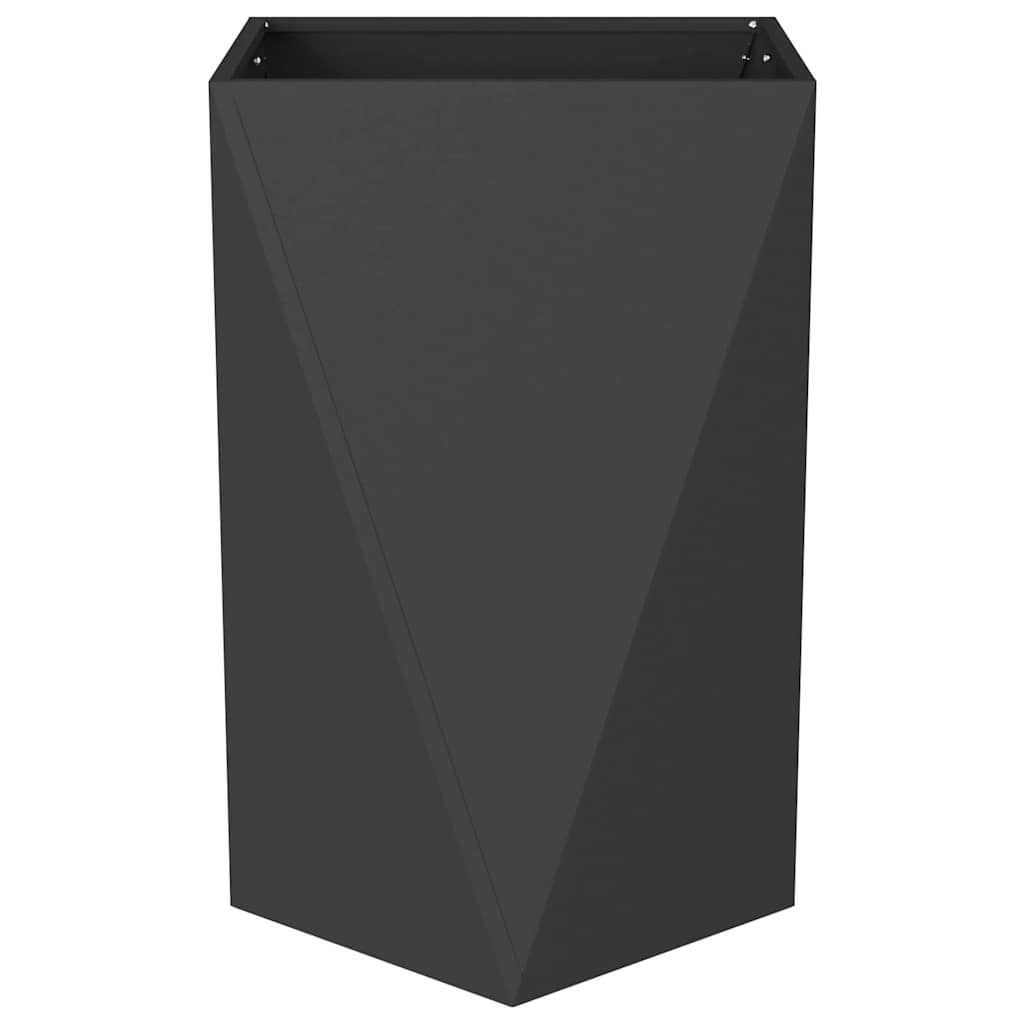 vidaXL Planter 2 pcs Black 50 x 50 x 75 cm Steel