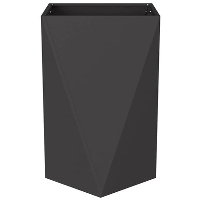 vidaXL Planter 2 pcs Black 50 x 50 x 75 cm Steel