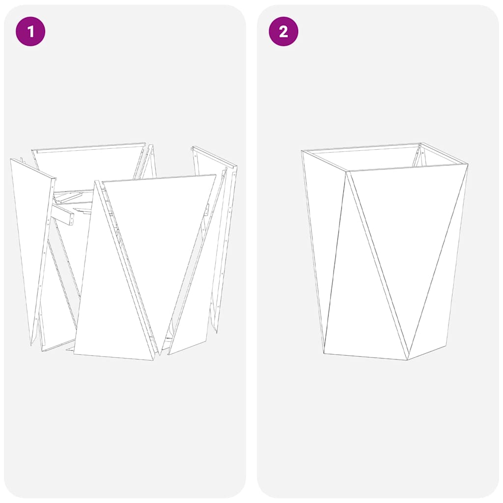 vidaXL Planter White 50 x 50 x 75 cm Steel