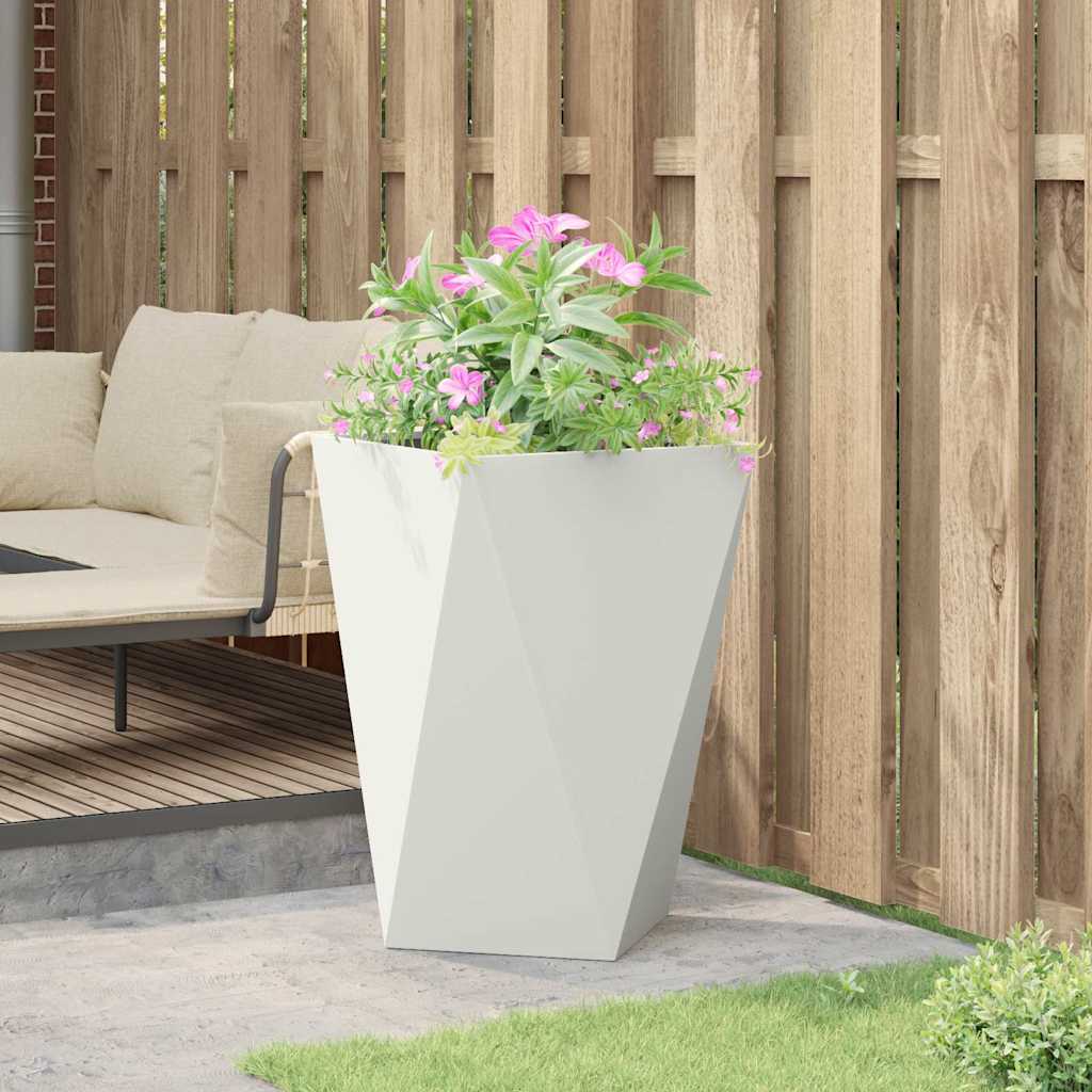 vidaXL Planter White 50 x 50 x 75 cm Steel