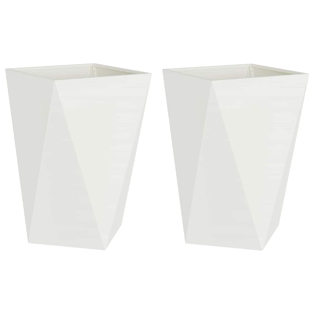 vidaXL Planter 2 pcs White 50 x 50 x 75 cm Steel